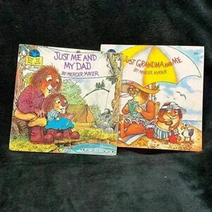 A set of two Vintage 1980s Mercer  Mayer books that include vinyl records